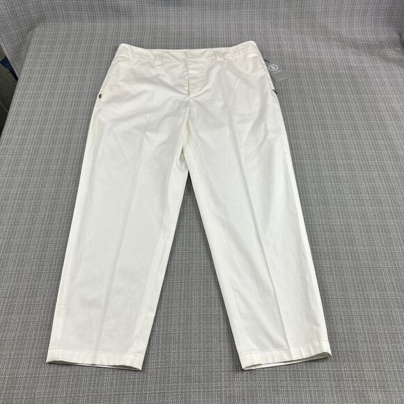 Bogner Pants Womens 12 White Maryan Trouser Cropped Preppy Casual‎ Comfort